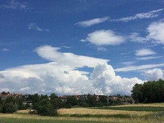 Beautiful clear sky over the cities of Germany and its villages and countryside
28.06.2020