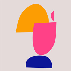 Illustration vector EPS print hand draw painted minimalist abstract modern art for wall decoration or postcard cover or brochure or background or other