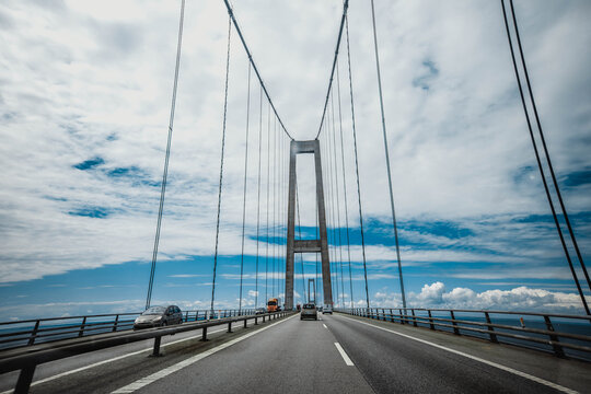 Pylon of the longest European Suspension bridge (Storebaeltsbroen) between the Danish islands of Zealand and Funen