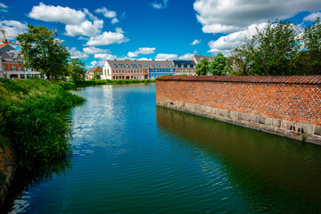 Obraz premium Medieval building near to a wonderful lake (Denmark)