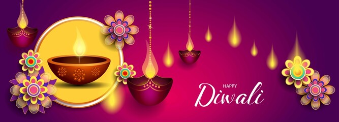 Happy Diwali Festival / Festival of lights / Vector illustration