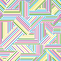 Vector abstract seamless pattern with colorful lines