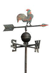vintage wind vane to indicate the wind direction with a rooster
