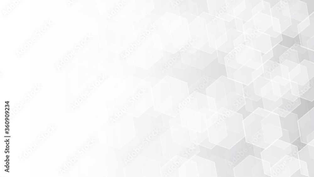 Aufkleber abstract white hexagon background. hexagonal pattern. gray gradient backdrop. neutral business prese