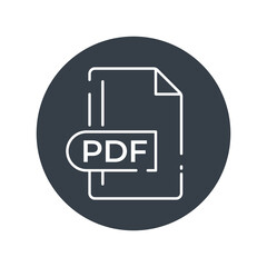 PDF File Format Icon. PDF extension filled icon.