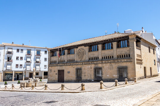 Square of Populo (Plaza del Populo), Baeza. Renaissance city in Jaen province. World heritage site. Andalusia, Spain