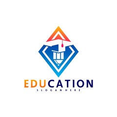 Education logo design template, vector illustration, icon symbol, creative design