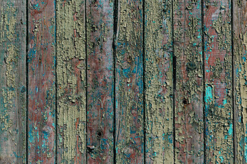 Old grunge background of wooden cracked fence. Space for text. Wooden walpaper