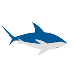 Sea fish, animal wild. Cartoon sharks isolated on white background. Vector colorful illustration. Adorable character for cards, wallpaper, textile, fabric. Flat style.