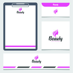 women beauty logo and envelope template