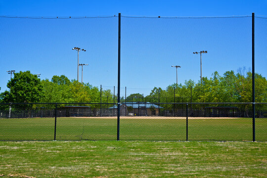 Empty Baseball Field Closed during Coronavirus Pandemic