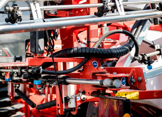 Modern agricultural machinery and equipment. Industrial details.