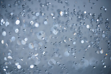 Falling water drops - rain in macro detail