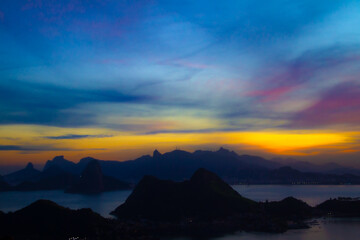 nature, silhouette, sunset, mountains, sky, mountain, landscape, sunrise, sun, clouds, orange, dusk, red, evening, dawn, cloud, morning, light, sundown, 