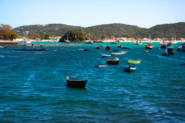 Fototapeta na wymiar small boats of local fishermen, state of rio de janeiro.