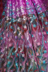 Beautiful sari for sale in market, Gujarat, India
