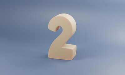 Soft and Smooth 3D Number two / 2  