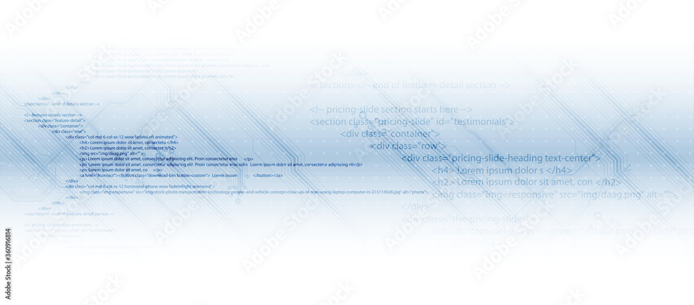 Leinwandbilder Software development abstract technology code and script background