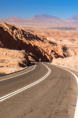 Scenic road in the Atacama desert, Chile