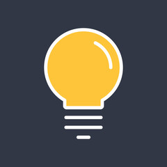 Light bulb icon, symbol of idea. Linear vector pictogram.