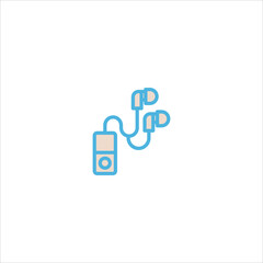 Obraz premium music player icon flat vector logo design trendy