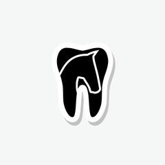 Tooth sticker icon isolated on gray background