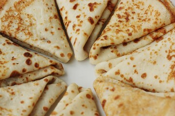 Delicious fresh crepe on the plate macro