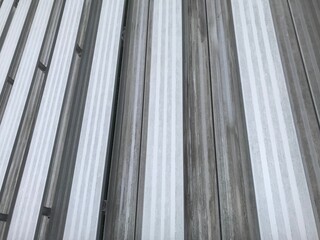 Silver Metal Sports Bleacher Rows of Seats and Risers Aerial View