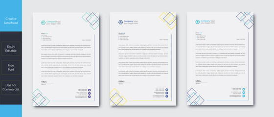 Modern Creative & Clean business style letterhead of your corporate project design.set to print with vector & illustration