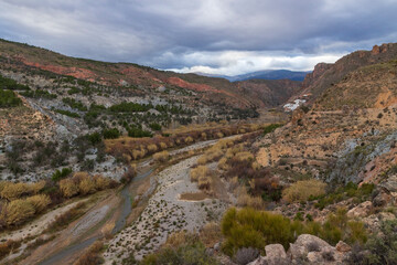 Darrical river passing between mountains