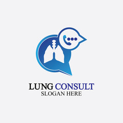 Fototapeta premium Lungs Consult Logo designs vector, Lungs Forum logo template, Lungs Care icon.