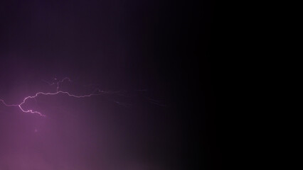 Lightning bolts in the night sky