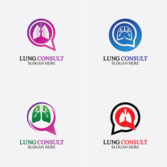 Lungs Consult Logo designs vector, Lungs Forum logo template, Lungs Care icon.