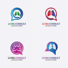Lungs Consult Logo designs vector, Lungs Forum logo template, Lungs Care icon.