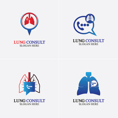 Lungs Consult Logo designs vector, Lungs Forum logo template, Lungs Care icon.