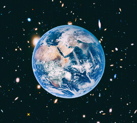 Planet earth in space, full planet. The elements of this image furnished by NASA.