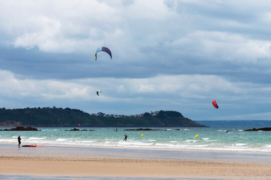 kite surfing on the beach