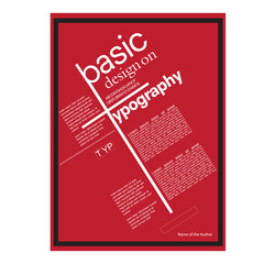 vector illustration of a Typography book cover with red color