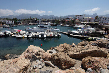 Fototapeta na wymiar Harbor in Kyrenia (Girne), North Cyprus.