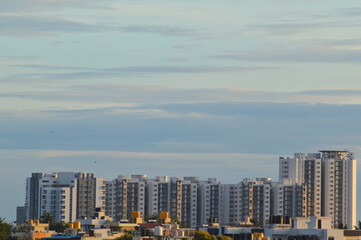 Time lapse clouds over the city
