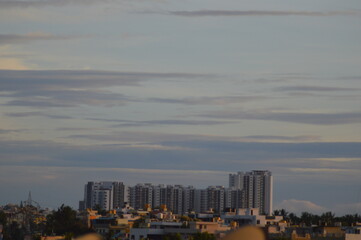 Time lapse clouds over the city