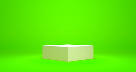 Empty podium or pedestal display on Color background with stand concept, Blank product shelf standing backdrop 3D rendering