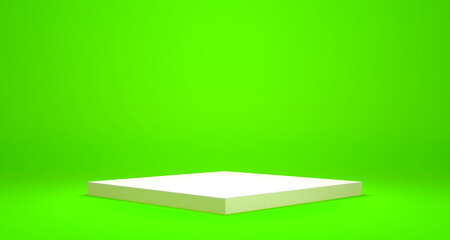 Empty podium or pedestal display on Color background with stand concept, Blank product shelf standing backdrop 3D rendering