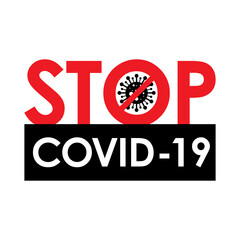 Stop covid - 19,coronavirus concept isolated vector on white background