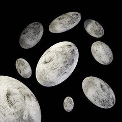 Haumea planets in space. 3d rendering.