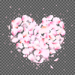 Rose petals heart 