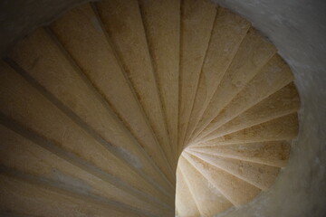 old spiral staircase, inside architecture stairway, elegant building