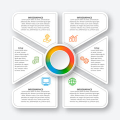 Fototapeta premium Abstract 3D Paper Infographics. Business template .Vector illustration