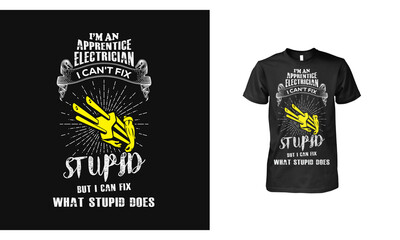 Electrician T shirt design vector template