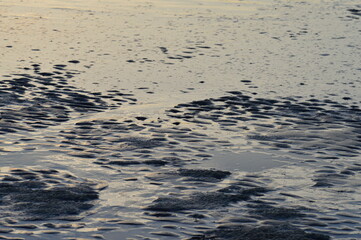 flowing water, beach by night, beautiful nature, seashore beauty, sky view in water